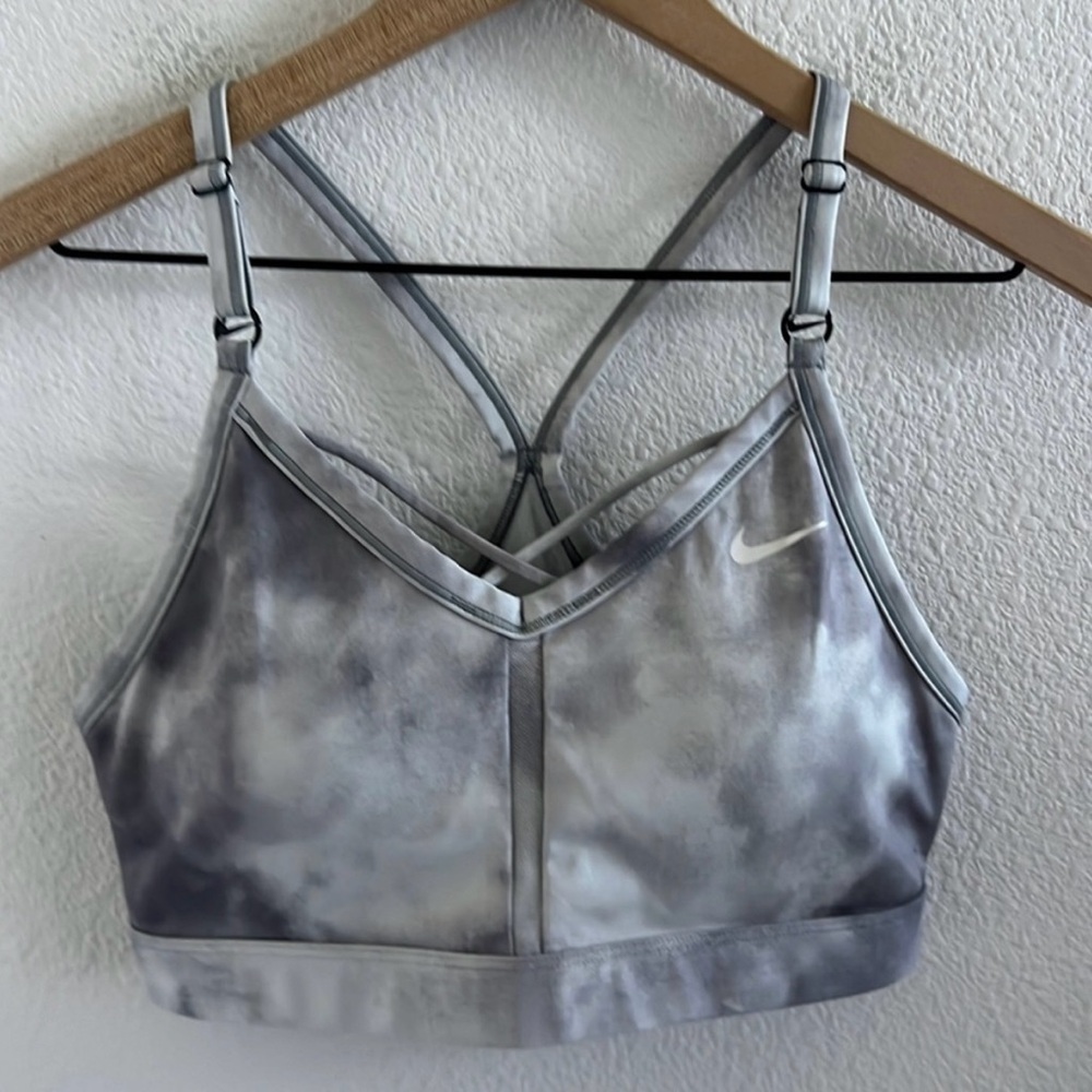 Nike Women Dri Fit Sky-Dyed Strappy Sports Bra Gray Size Large